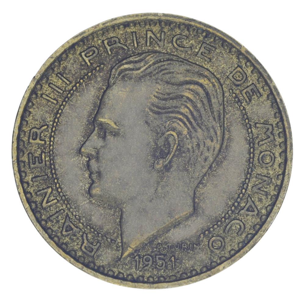 Коллекционная монета Монако 20 франков 1951 F-VF (М20442)