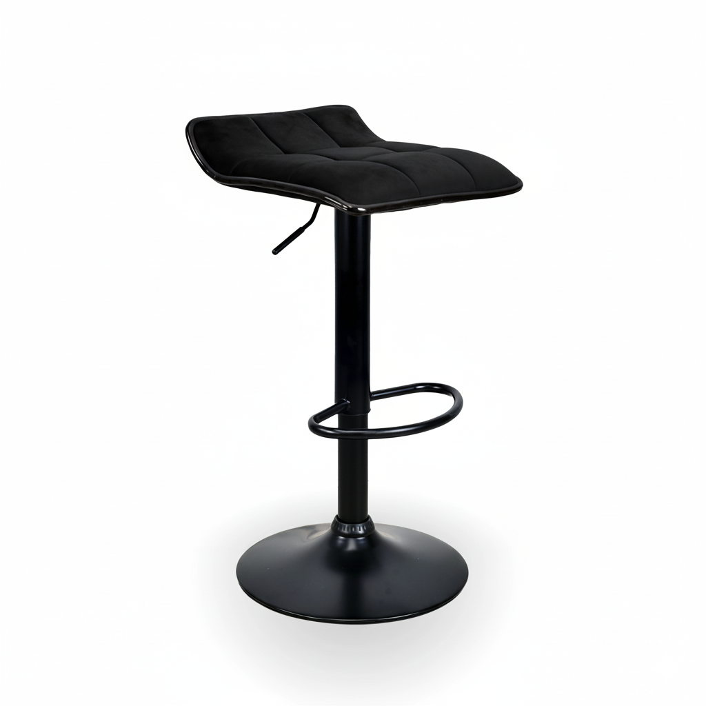 Барный стул VIA велюр с регулируемой высотой Черный (33521953)