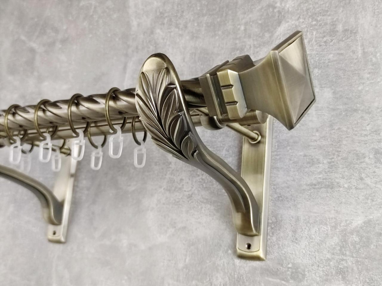 Карниз MStyle металлический для штор двухрядный Емпория 25/19 мм крученый 400 см Антик (5012018)