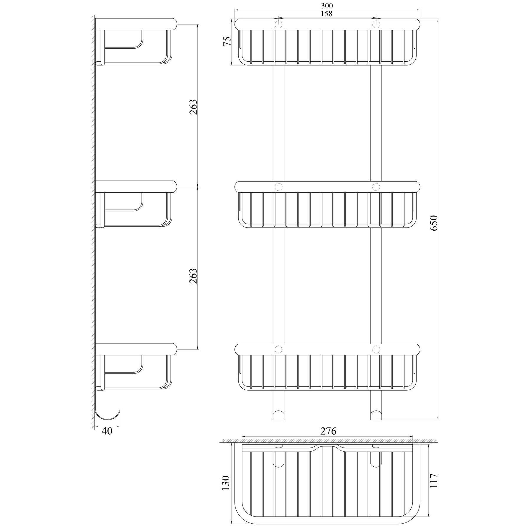 Поличка потрійна TOPAZ 4103 (40002) - фото 2 Поличка потрійна TOPAZ 4103 (40002) - фото 2