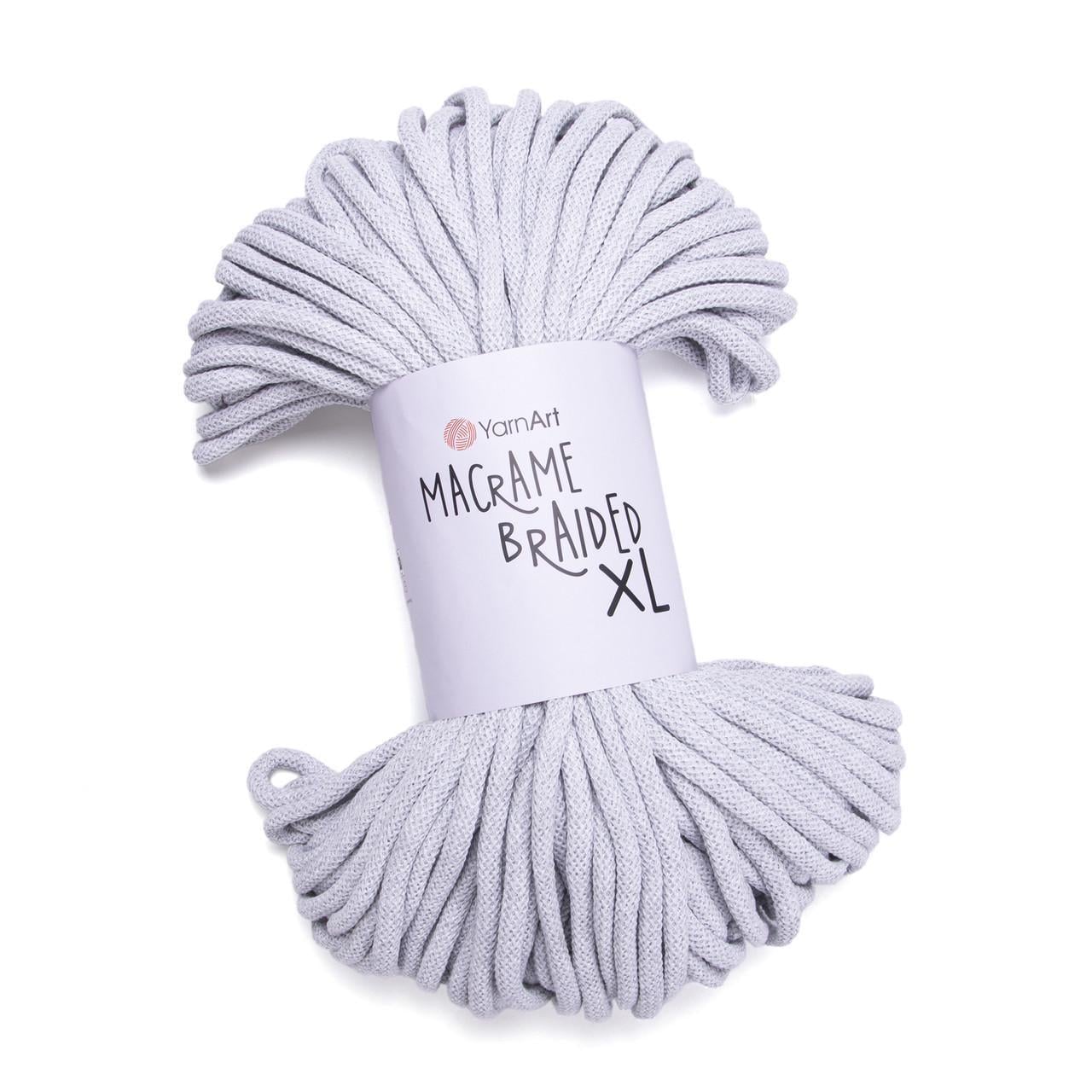 Шнур толстый Macrame Braided XL 10 мм 1000 г Светло-серый №756