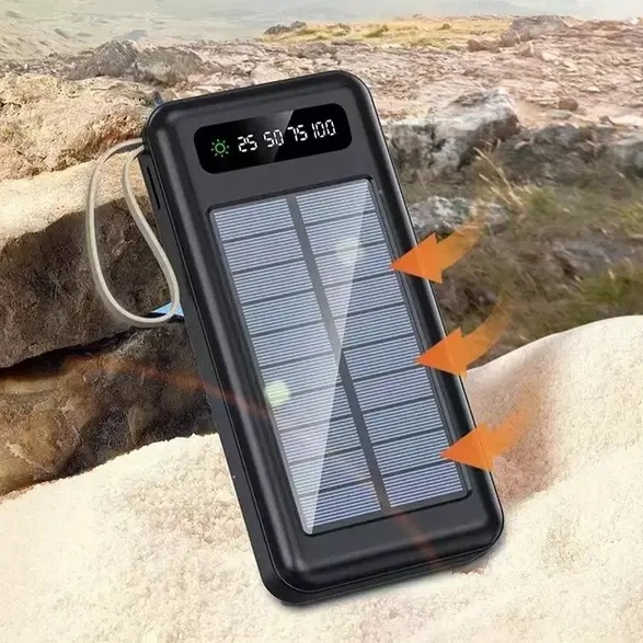 Батарея мобільна універсальна UKC Solar Smart 1015 з сонячною панеллю 10000 mAh Black (tf5085) - фото 5