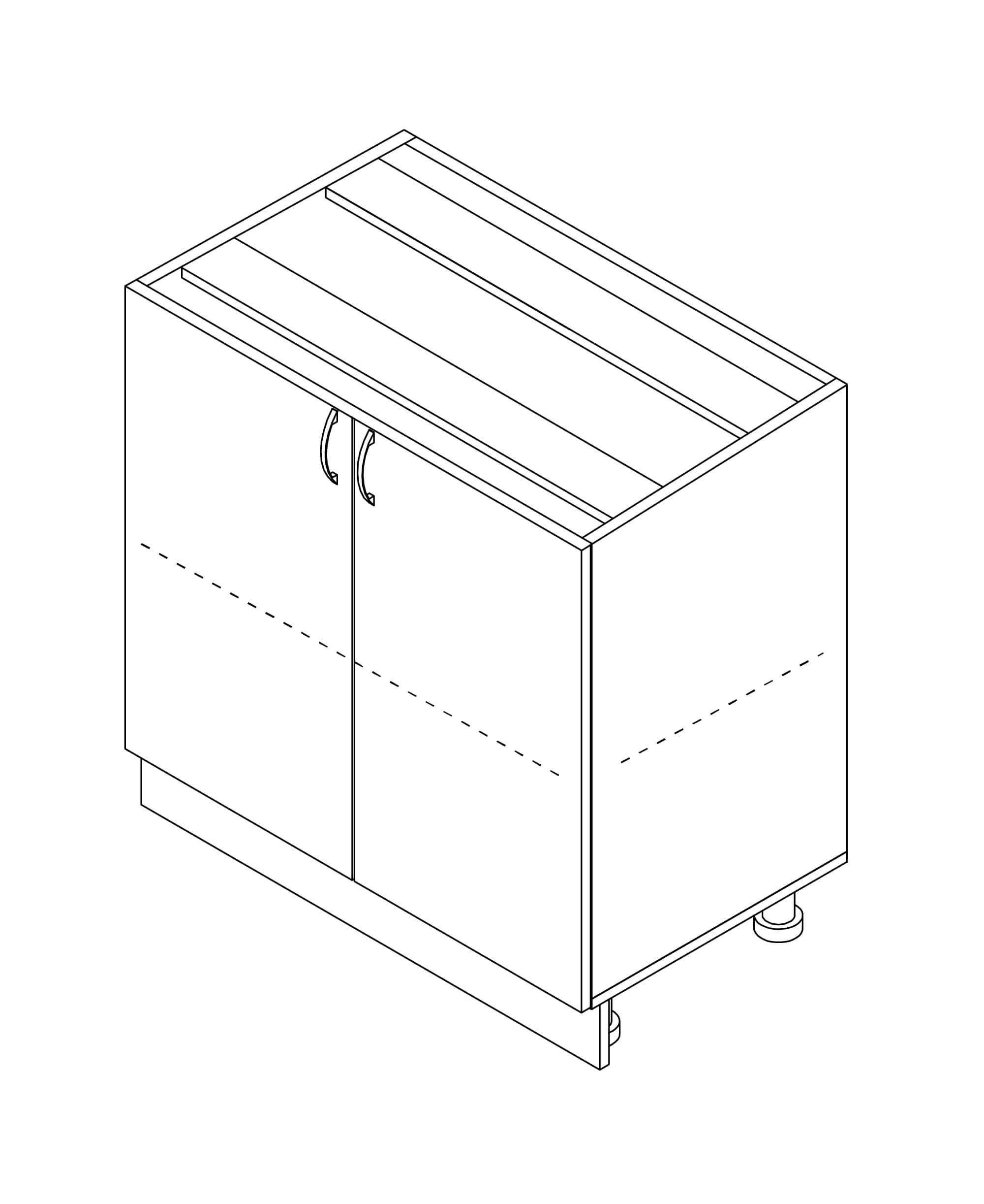 Тумба дводверна МАКСІ-МЕблі без ящиків без стільниці 800 Дуб сонома/Білий гладкий (70070) - фото 4 Тумба дводверна МАКСІ-МЕблі без ящиків без стільниці 800 Дуб сонома/Білий гладкий (70070) - фото 4