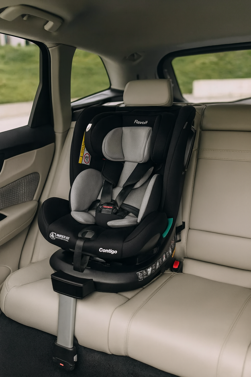 Автокресло Carrello Revolt CRL-15805(1) i-Size 40-150 см ISOFIX поворот опорная стойка Sky Grey (1)