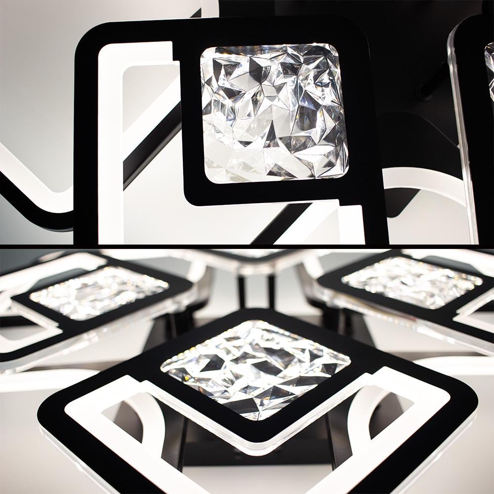 Люстра смарт світлодіодна ESLLSE TETRA TWIST ICE 165W 8S керована 595x595x110 мм Чорний (10585) - фото 7 Люстра смарт світлодіодна ESLLSE TETRA TWIST ICE 165W 8S керована 595x595x110 мм Чорний (10585) - фото 7