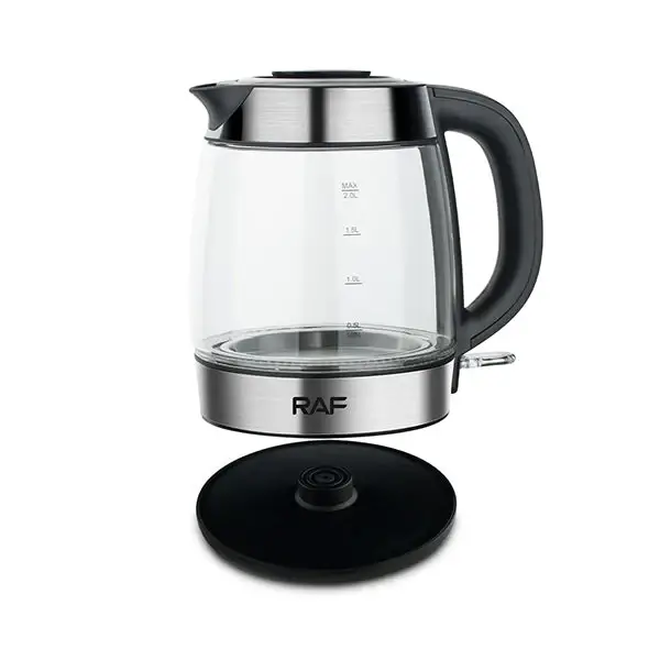 Електрочайник скляний на 2 л з індикатором роботи (RAF 7909) - фото 3 Електрочайник скляний на 2 л з індикатором роботи (RAF 7909) - фото 3