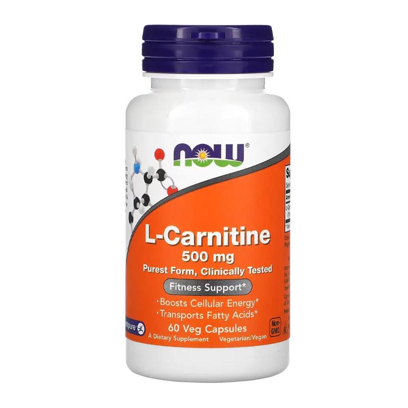 Карнитин NOW L-Carnitine 500 мг 60 капс. (08006-01)