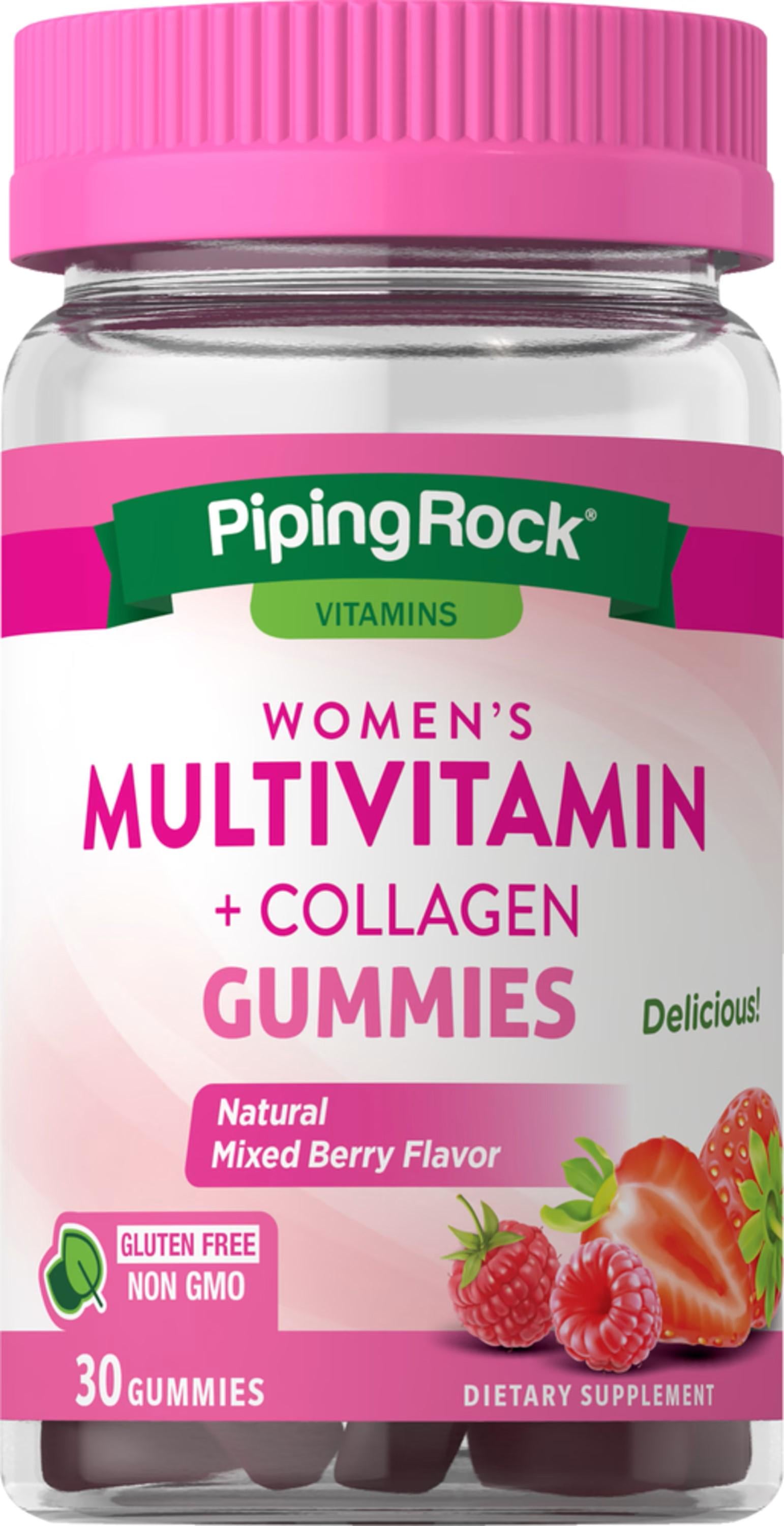 Витаминно-минеральный комплекс Piping Rock Women's Multivitamin Collagen Gummies Mixed Berry для женщин 30 gummies