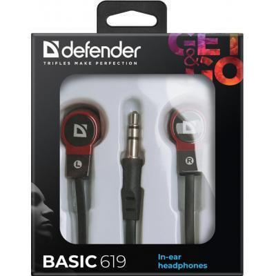 Наушники Defender Basic 619 Black/Red (36262300) - фото 3
