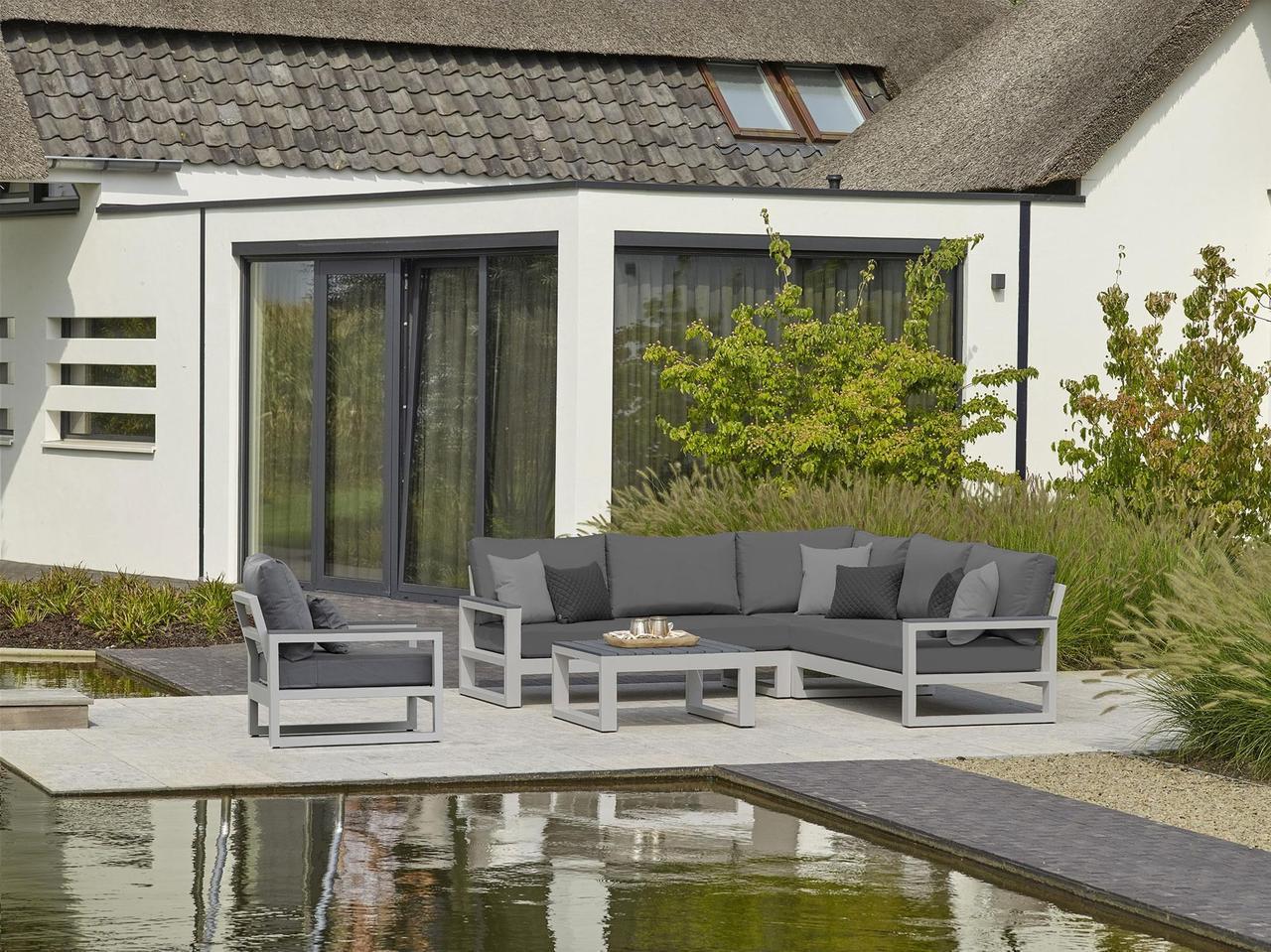 Комплект садовой мягкой мебели Loft с металлическим каркасом Серый (KS-1256-NM)