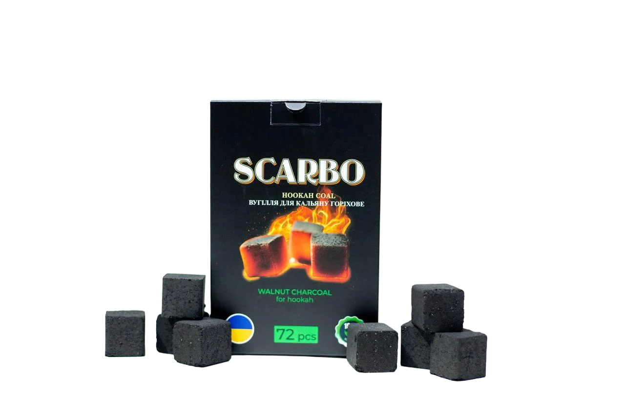 Уголь ореховый для кальяна SCARBO 1 кг 72 кубиков