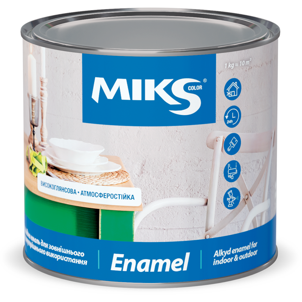 Емаль алкідна MIKS Сolor 2,5 кг Сріблястий (2493675616)