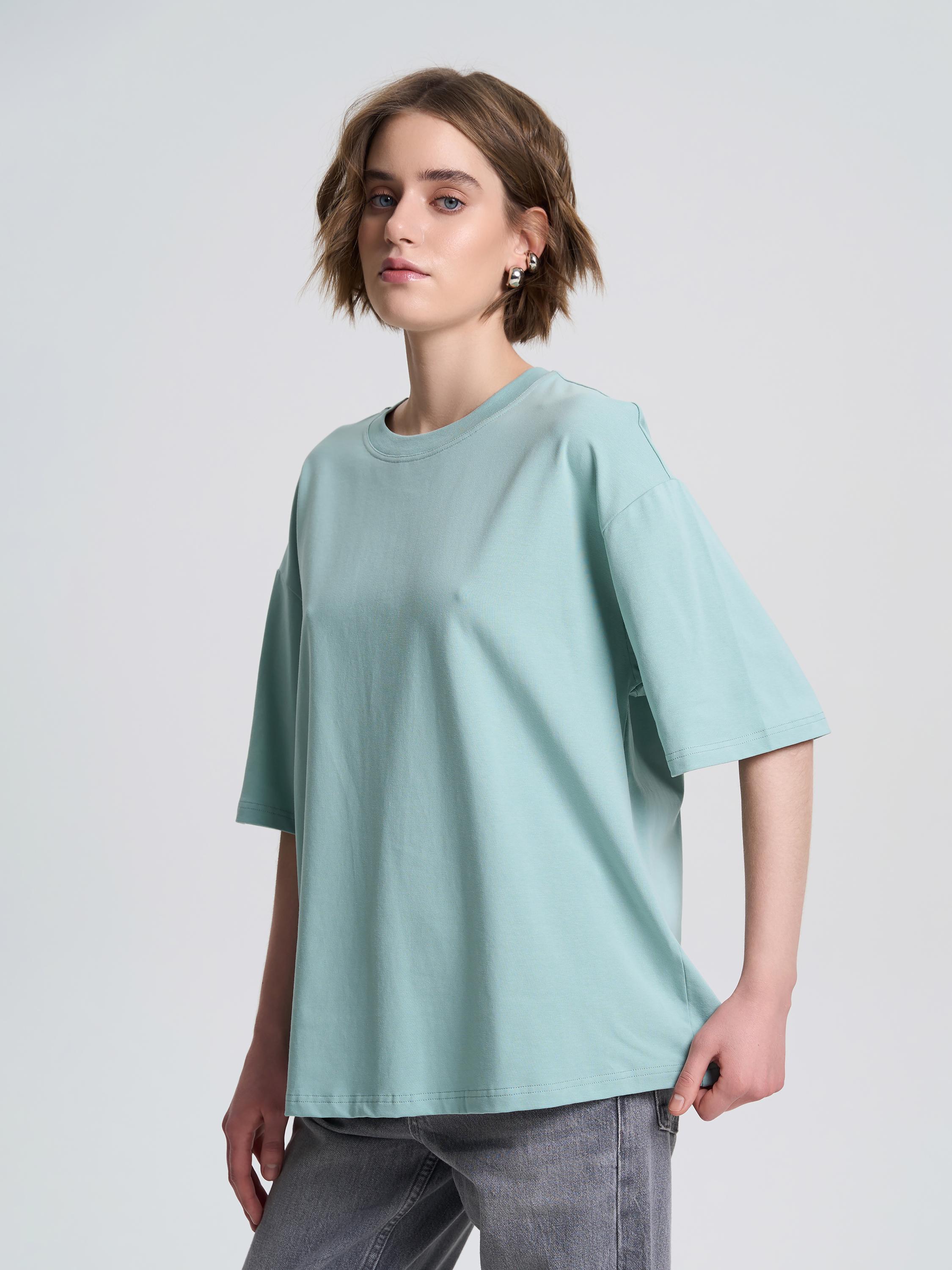 Футболка женская оверсайз ROZA 231105 S Темно-бирюзовый (4824005715716) - фото 1