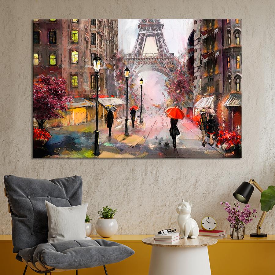 Картина на холсте Улица в Париже 80x54 см (V251-1_L)