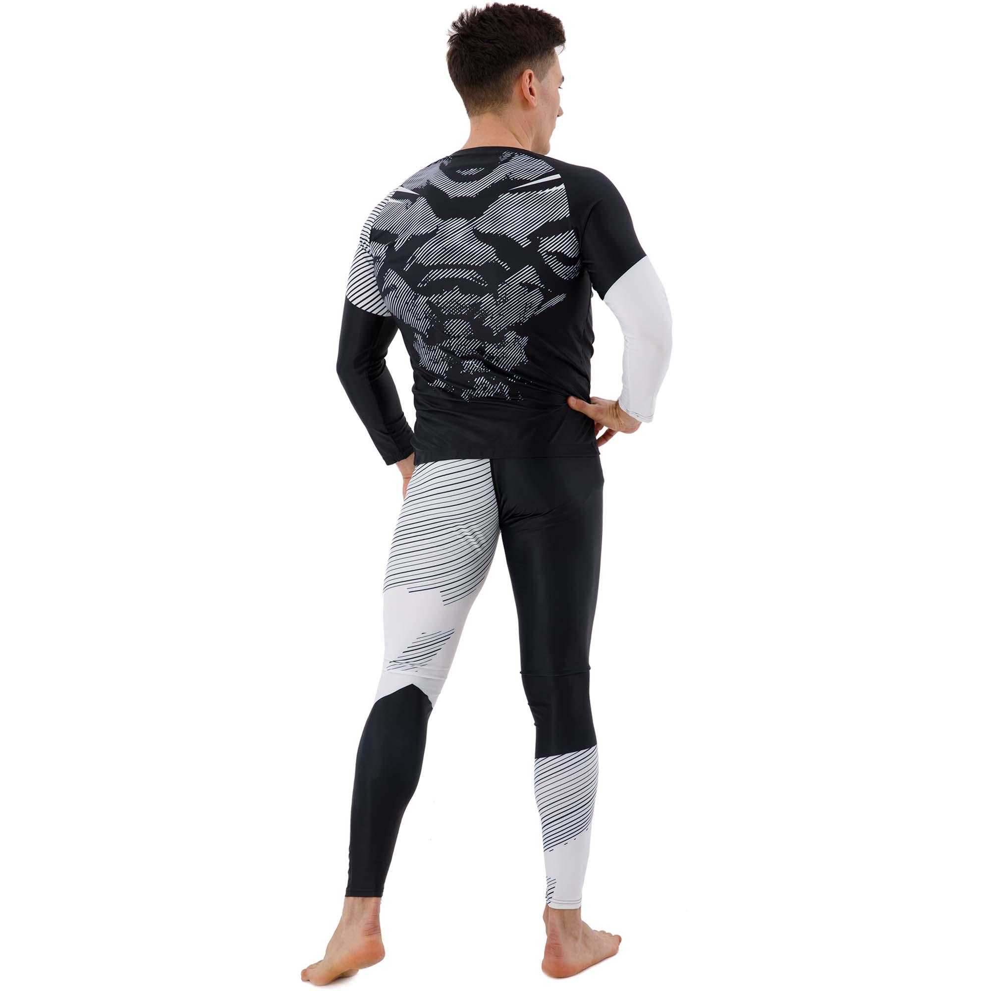 Компресійний одяг чоловічий DOMINO TC210-KC210-2 лонгслів і штани S/р. 40-42 зріст 150-165 см Чорний/Білий (6936116101171) - фото 2