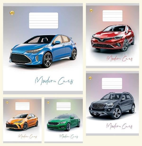 Зошити учнівські у лінійку Тетрада ТЕ42207 Modern Cars 18 арк. 20 шт. в уп. (MTT-183944)