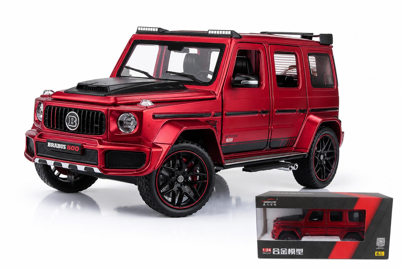 Игрушка модель автомобиля Brabus G800 1:24 с инерционным механизмом/светом и звуком Красный (47770)