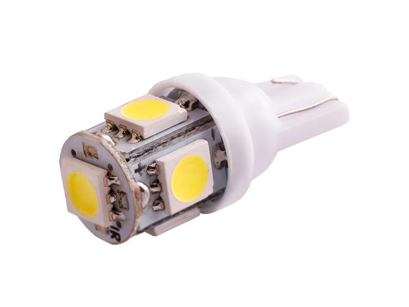 Автомобильная лампа светодиодная LEDUA T10-5050-5 SMD 12V Белый (161)