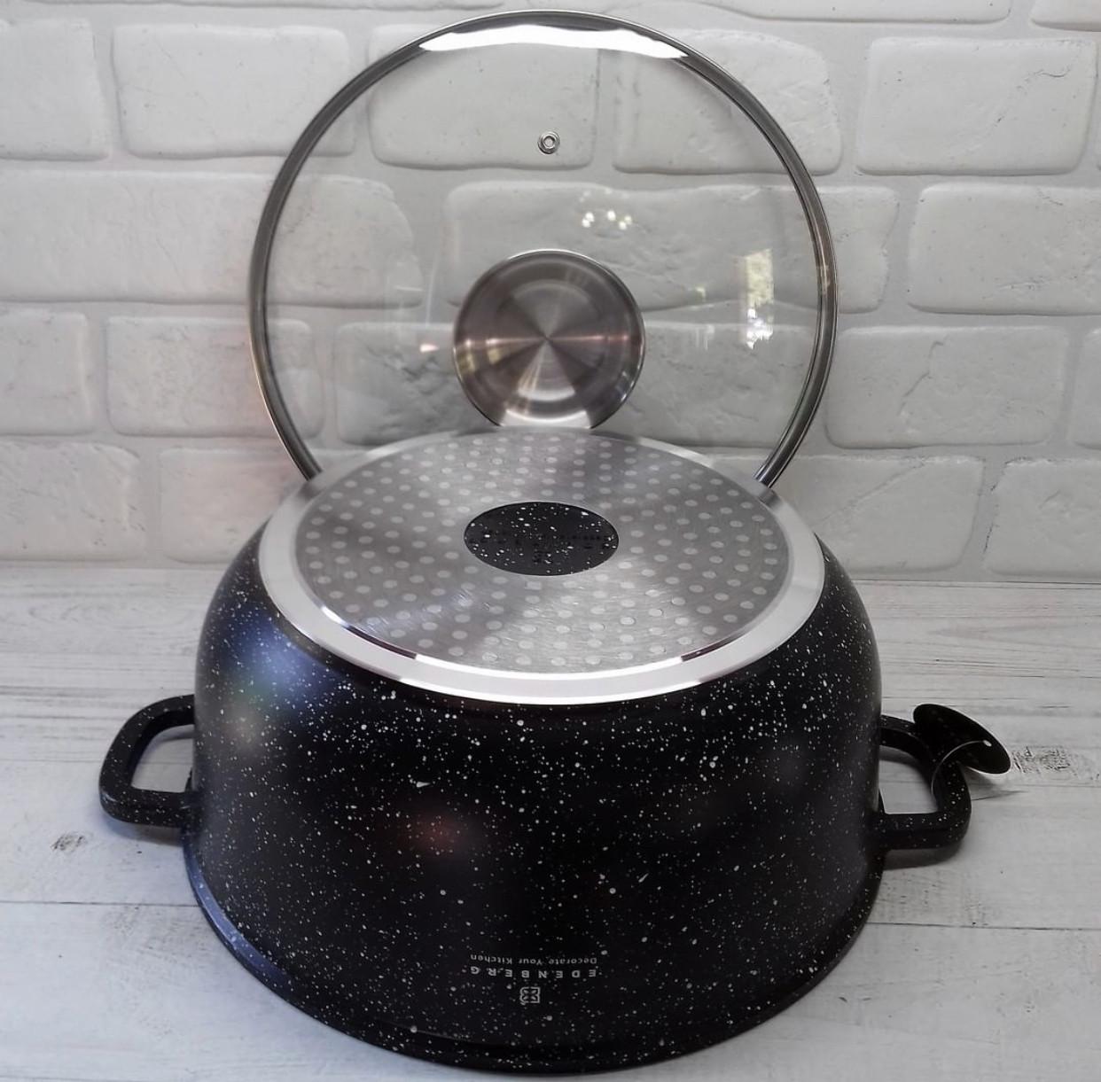 Набір каструль із мармуровим антипригарним покриттям Edenberg EB-3990 12 пр. - фото 8 Набір каструль із мармуровим антипригарним покриттям Edenberg EB-3990 12 пр. - фото 8