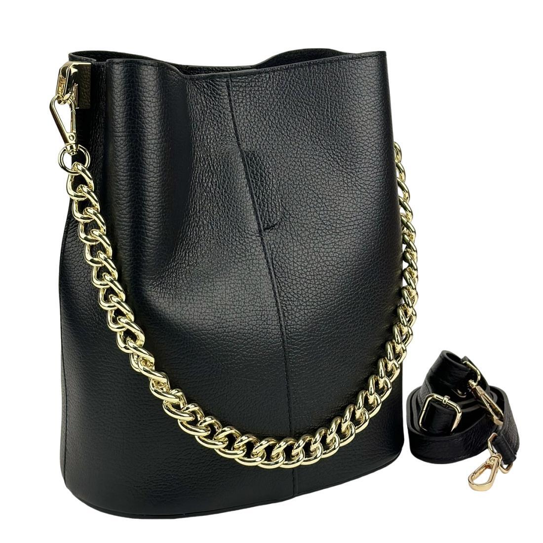 Женская сумка кросс-боди с цепочкой Royal Bag F-IT-98107A Черный (7454)