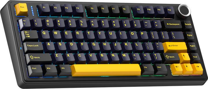 Клавіатура ігрова AULA F75 бездротова механічна із RGB підсвічуванням з підтримкою HOT-SWAP Black/Yellow - фото 3 Клавіатура ігрова AULA F75 бездротова механічна із RGB підсвічуванням з підтримкою HOT-SWAP Black/Yellow - фото 3