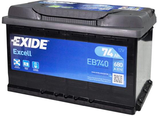 Аккумулятор EXIDE EXCELL R EN680 74 Ah-12 V 278х175х190 мм (EB740)