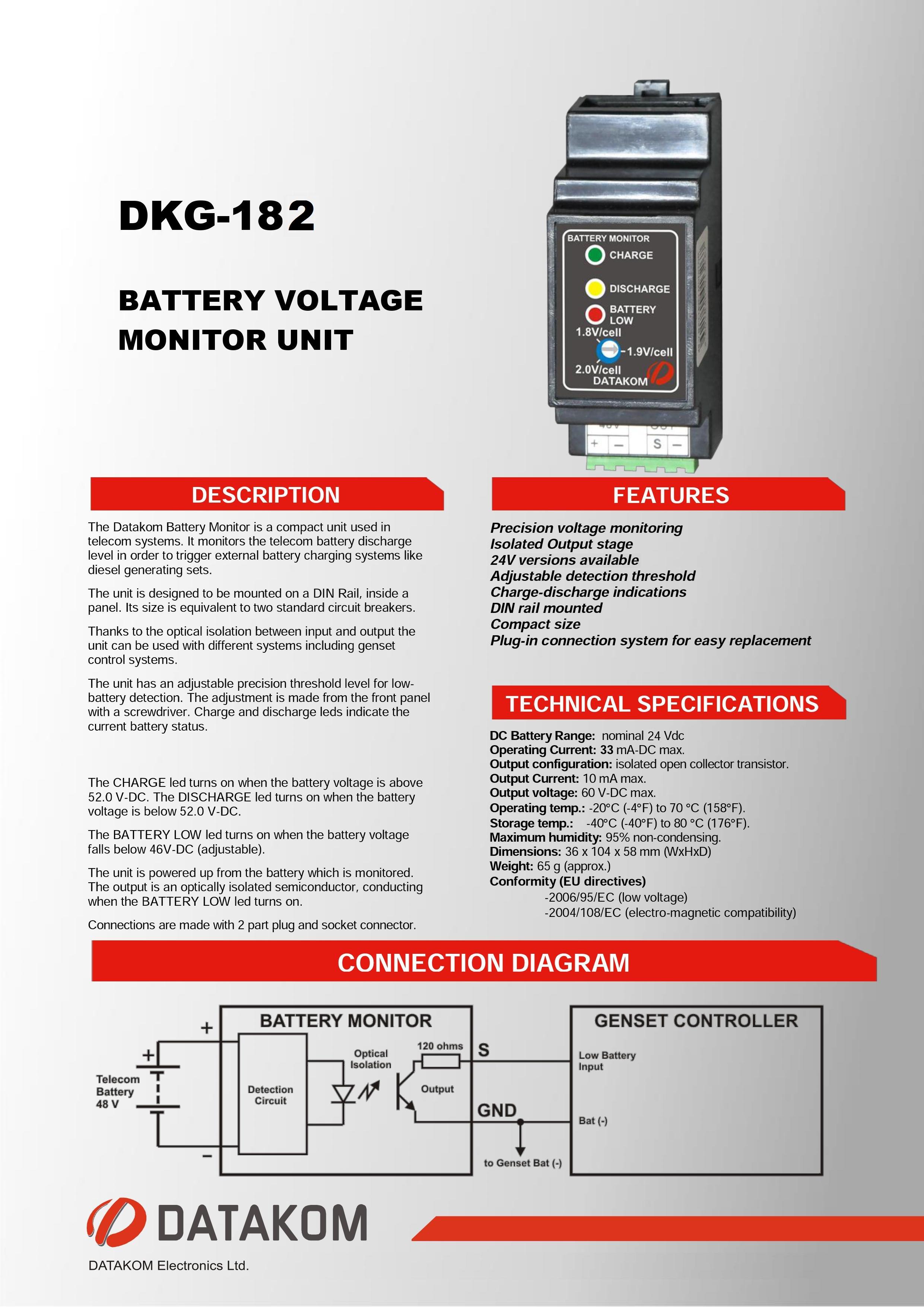 Контроллер напряжения аккумулятора DATAKOM DKG-182 24 V - фото 3