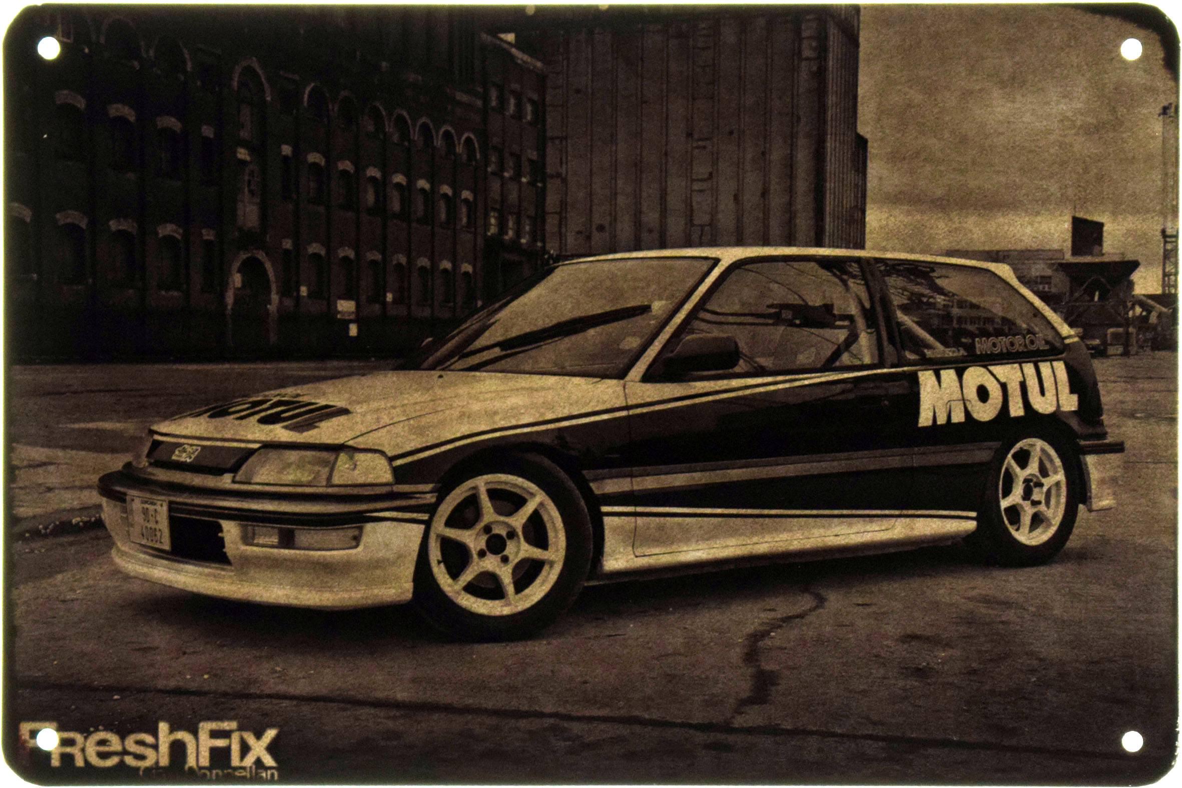 Табличка металлическая Honda Civic EF 20x30 см