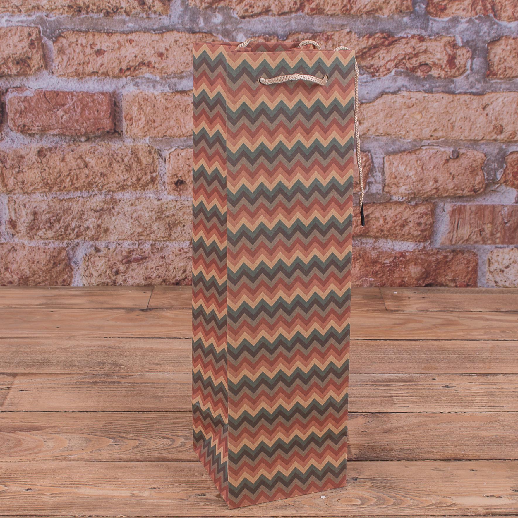 Пакет под бутылку Зигзаг крафт (2242-3)