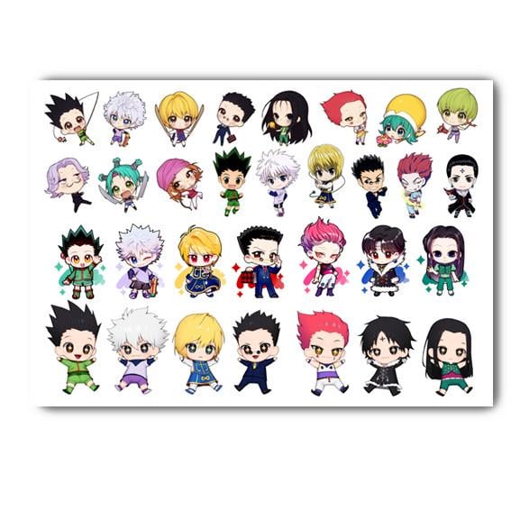 Стикеры наклейки аниме Охотник и Охотник А4 лист (stik_136)