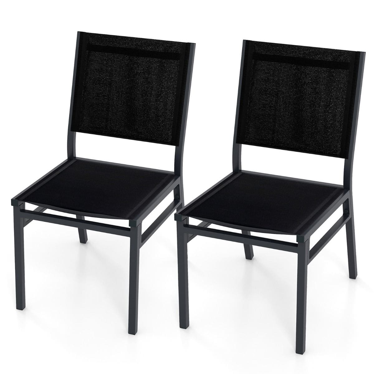 Стул садовый 60x45x87 см Черный (COSTWAY-01328)