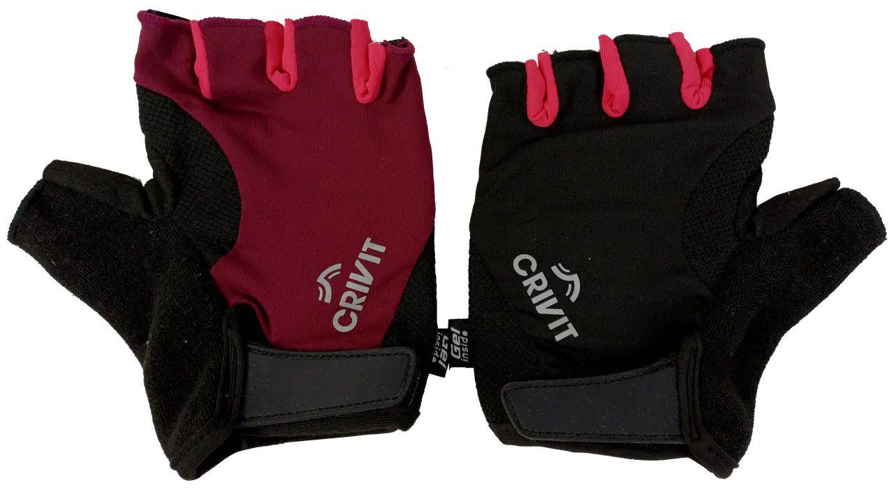 Рукавички Crivit для спорту р. 7 Чорний/Бордовий (IAN417713 black bordo)