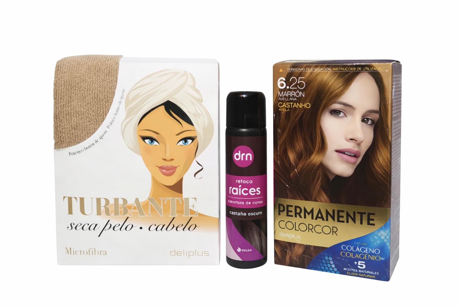 Подарочный набор ухода для волос тюрбан/тонировочный спрей/краска для волос