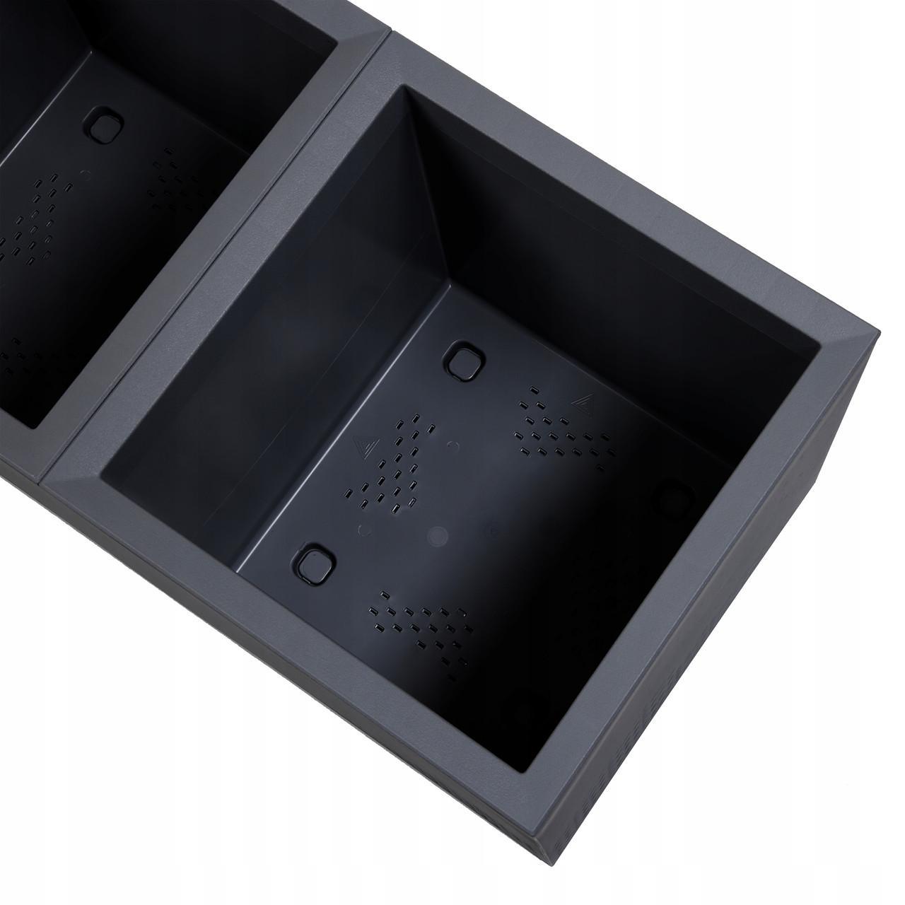 Вазон для цветов Lamela KARO квадратный 400x780x400 мм Антрацит (25419751841) - фото 4