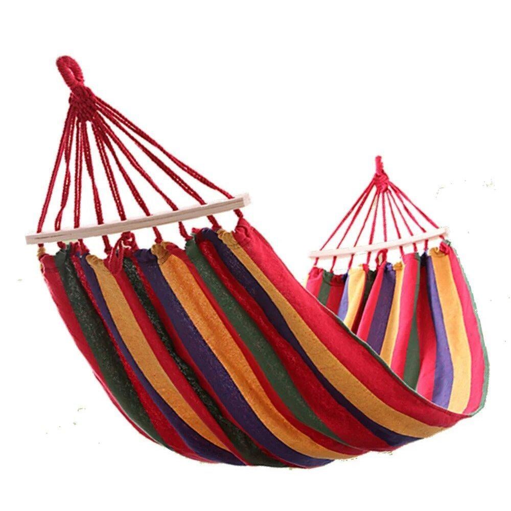 Гамак Мексиканський Kayfovo з дерев'яними підвісними планками/з тканини/з чохлом і кріпленнями 250х150 см (28744)