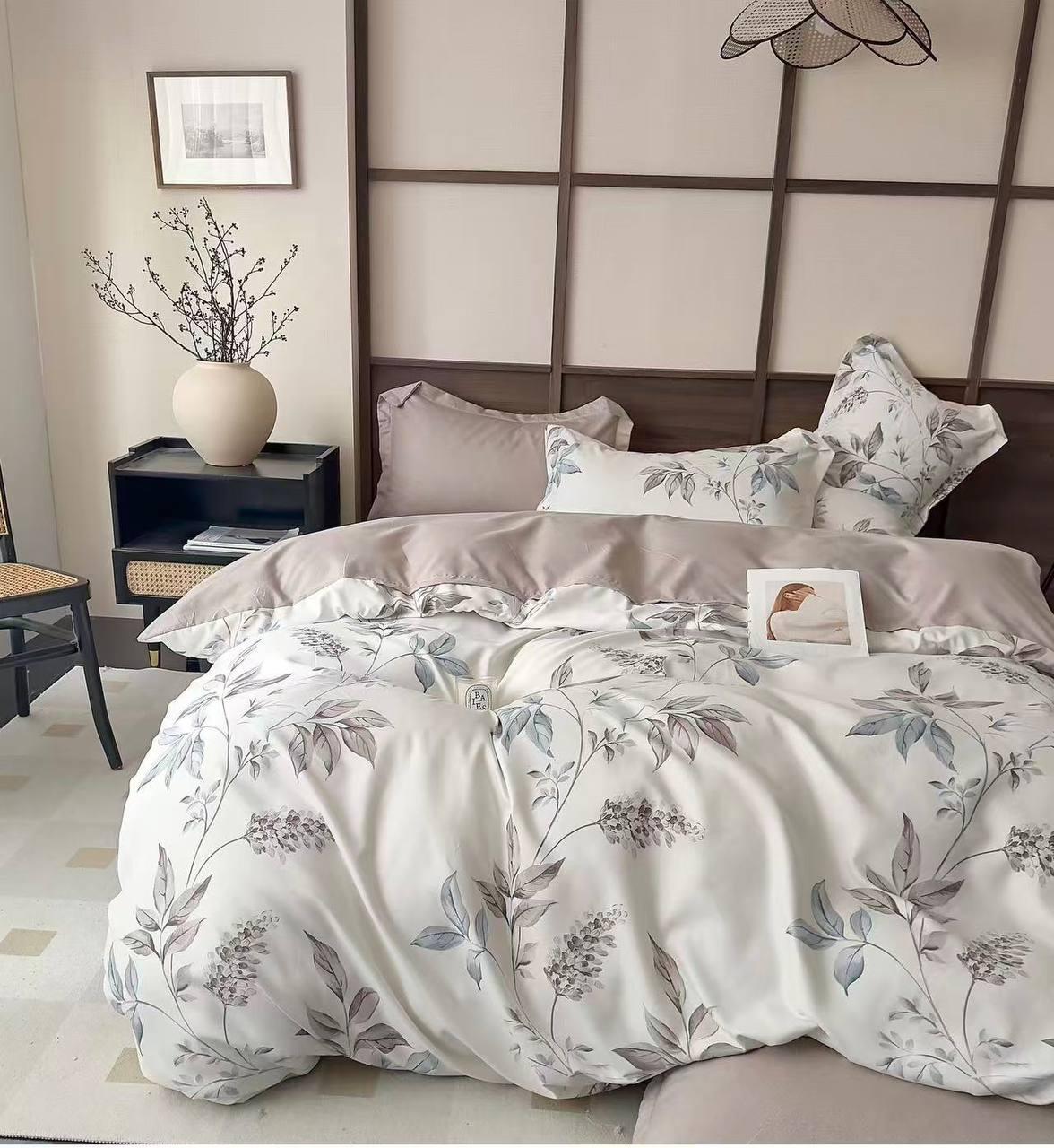 Комплект постельного белья Діма Цветочный узор с компаньоном хлопок евро (2916800054)