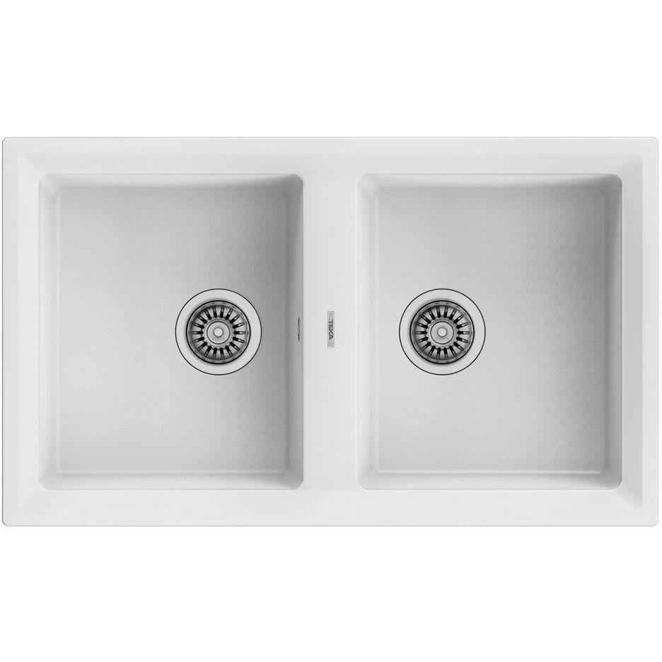 Мойка для кухни гранитная Teka Stone 90 B-TG 2B 860x510 интегрированная прямоугольная Белый (115260005) Мойка для кухни гранитная Teka Stone 90 B-TG 2B 860x510 интегрированная прямоугольная Белый (115260005)