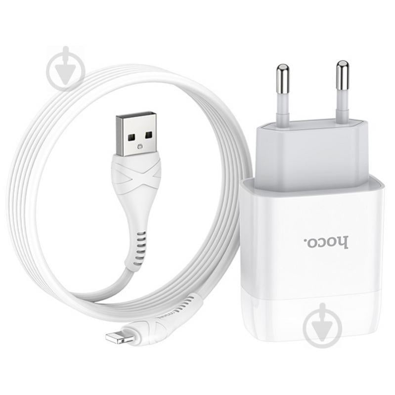 СЗУ HOCO C73A (2USB/2.4A) + lightning (Білий) 900359