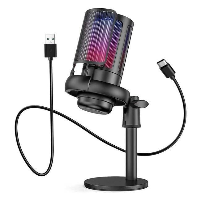 Микрофон настольный Gaming Microfone 8765 RGB Black (020677) Микрофон настольный Gaming Microfone 8765 RGB Black (020677)
