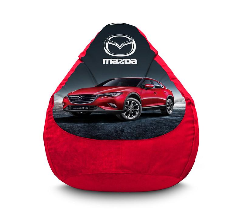 Кресло мешок iPuff Mazda CX-4 Флок XXL 90х125 см Красный