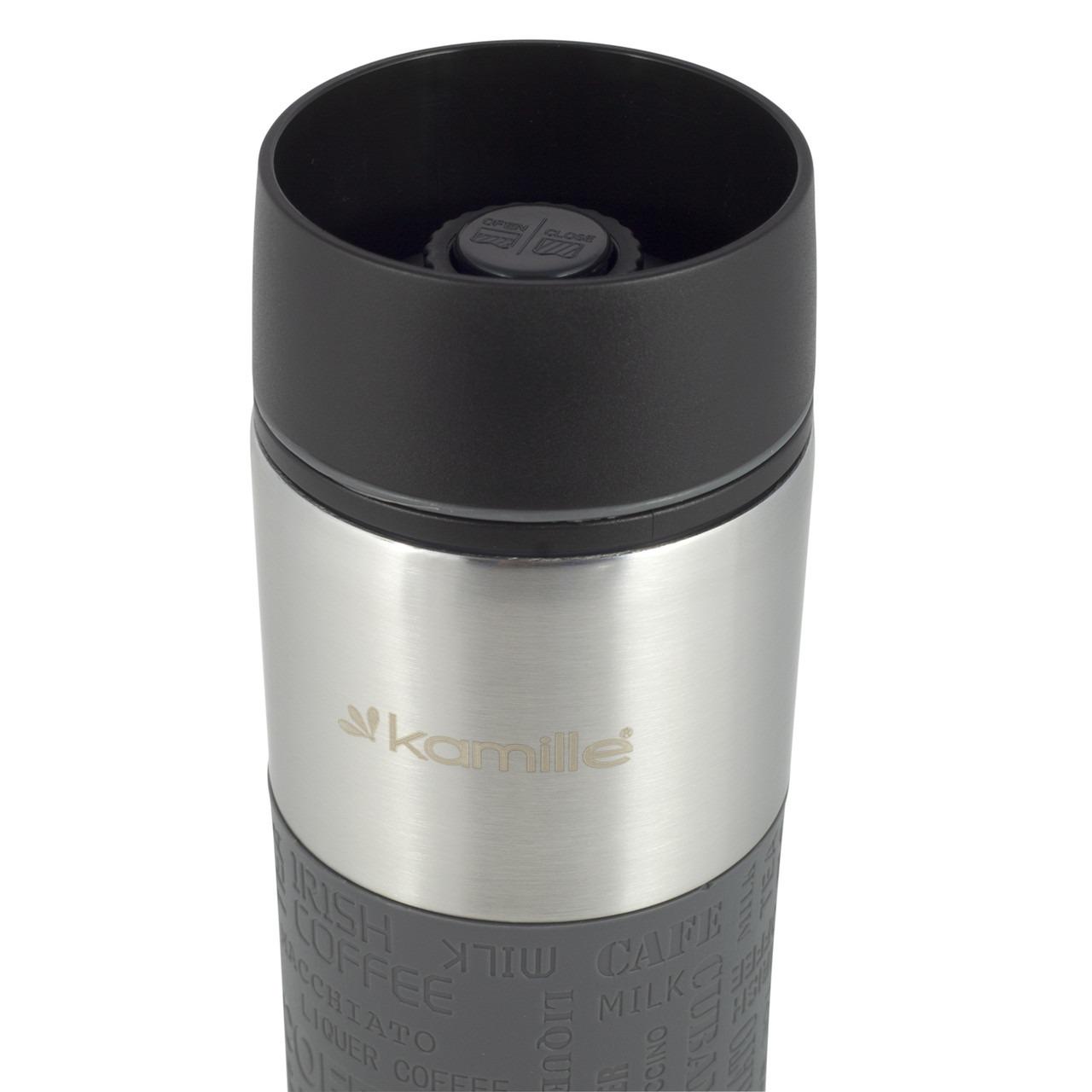 Термокружка Kamille KM-2098-GR 420 мл Серый (13729449) - фото 3 Термокружка Kamille KM-2098-GR 420 мл Серый (13729449) - фото 3