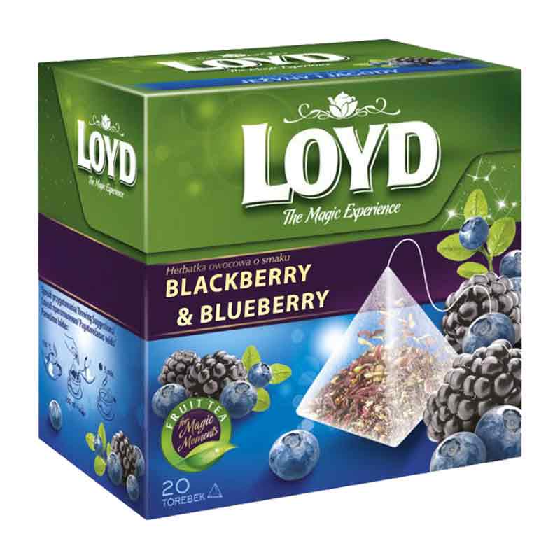 Чай в пірамідках Loyd Blackberry&Blueberry Ожина та лохина 2 г х 20 шт.