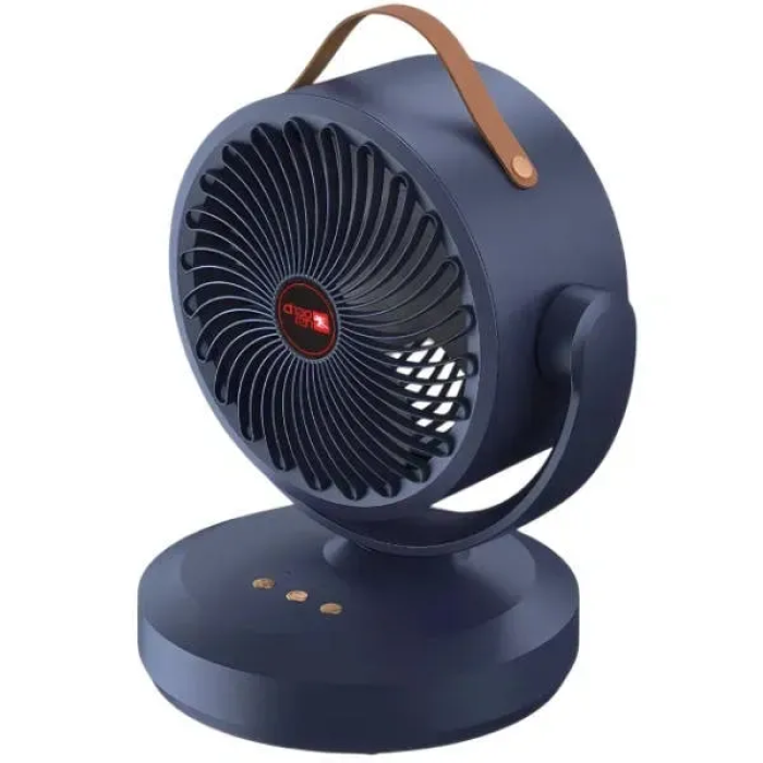Вентилятор настольный аккумуляторный Mini fan VU-05/FS-25 с LED подсветкой и автоповоротом Темно-синий(147-14-17135.1)