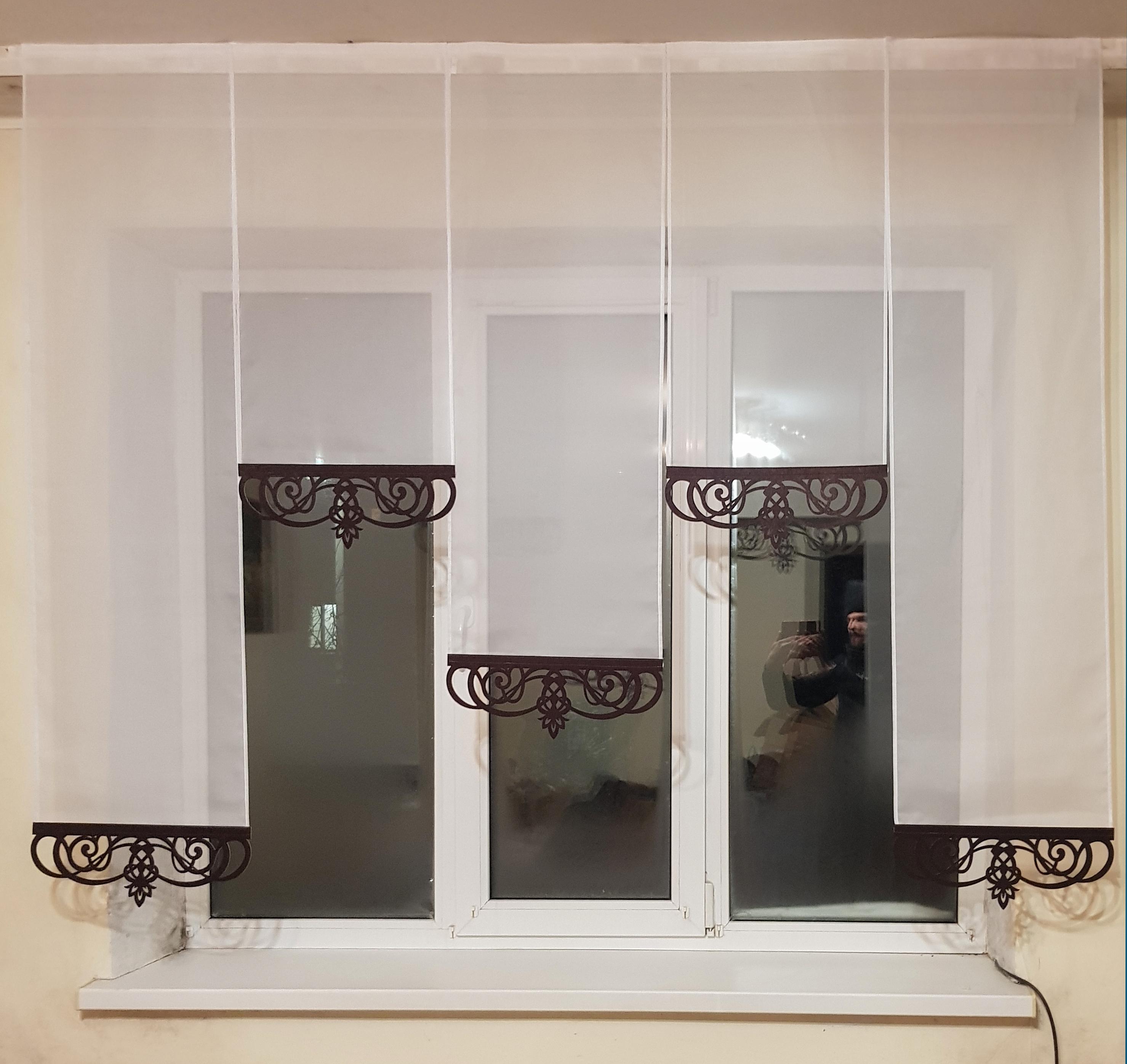 Комплект панельных занавесок Firanka Ажур 2м Белый с шоколадным (41_6п) - фото 1 Комплект панельных занавесок Firanka Ажур 2м Белый с шоколадным (41_6п) - фото 1