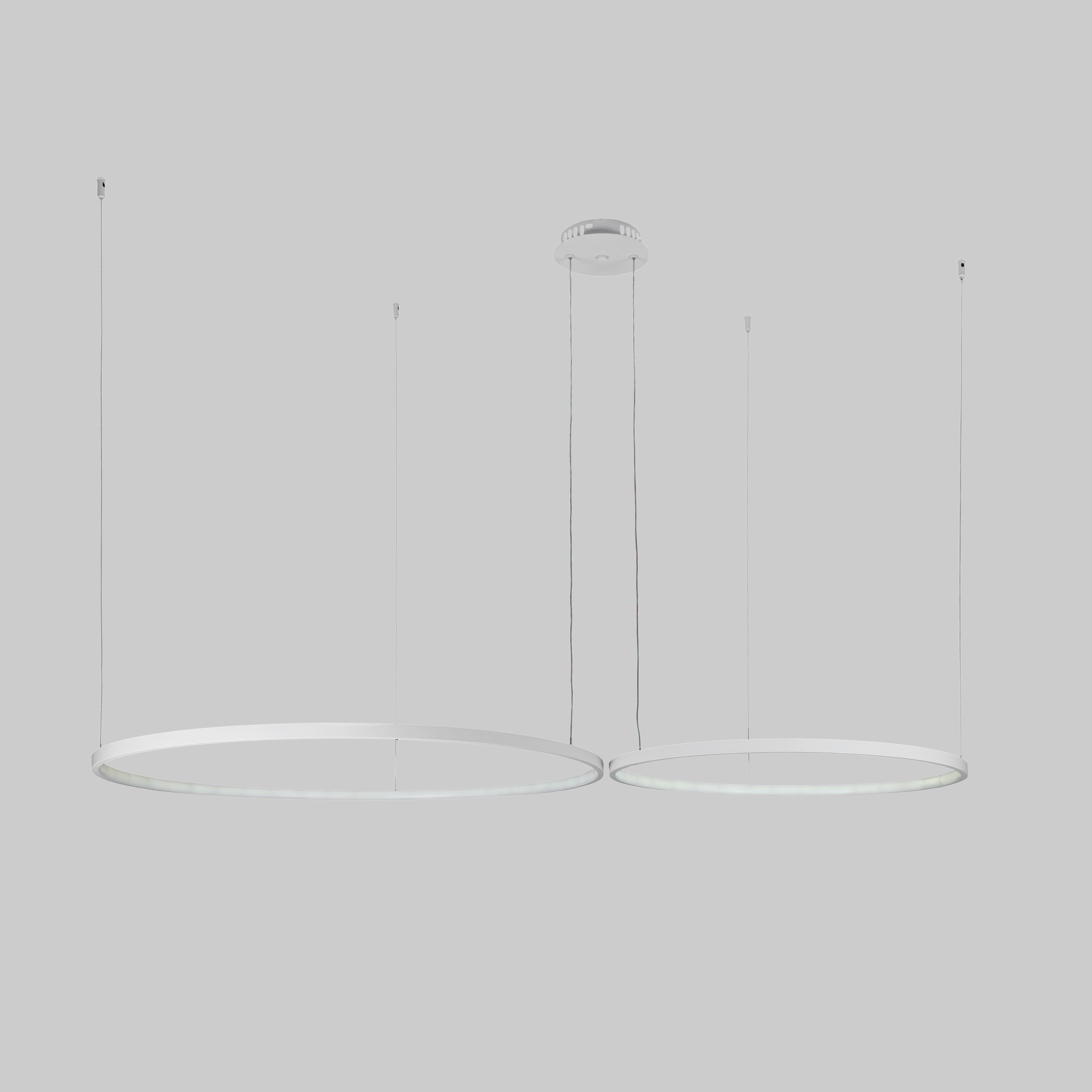 Люстра светодиодная Circle в виде двух колец 60/80 см Белый (52-9832-2B WHITE LED (600/800))