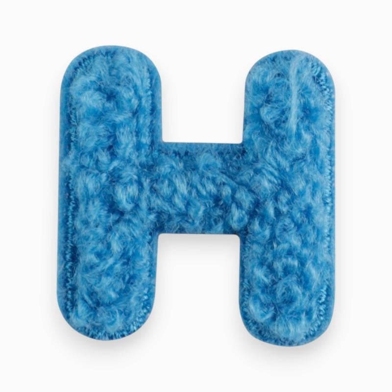 Термоаплікація буква "H" плюшева 2,4х2,3 см 1 шт. Синій (АК2423б14)