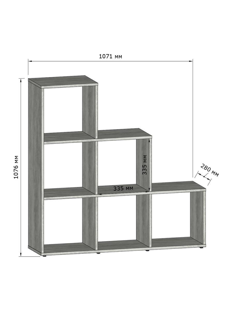 Стелаж Sanro на 6 комірок 1071х1076х280 мм Венге (GT39) - фото 2