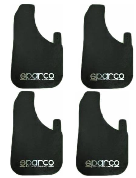 Брызговики большие 4 шт. SPARCO с вырезом 10 шт./уп. резино-пласт 450х280 мм Черный