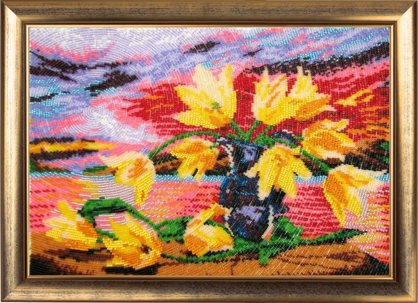 Схема для вишивки бісером BUTTERFLY СА 234 Жовті тюльпани 25х35 см (СА 234)