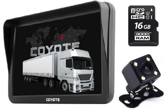 GPS навігатор Coyote 1020 Normandia Ram 256 mb ROM 8 Gb з камерою заднього виду та MicroSD 16 Gb - фото 1